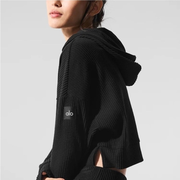 ALO Yoga Tops - 2 ALO Yoga Women's Black Ribbed Hoodies
